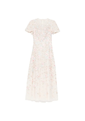 Needle & Thread floral-embrodairy dress - Neutrals
