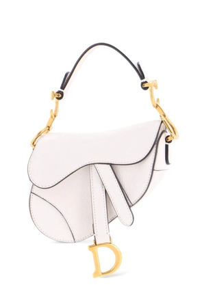 Christian Dior Pre-Owned Saddle Handbag Leather Micro satchel - White