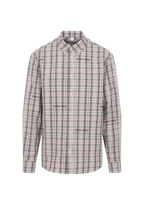 Off-White check logo shirt - Neutrals