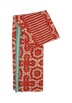 Me & K geometric-pattern cashmere scarf - Red