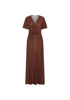 Marella dotted V-neck midi dress - Brown
