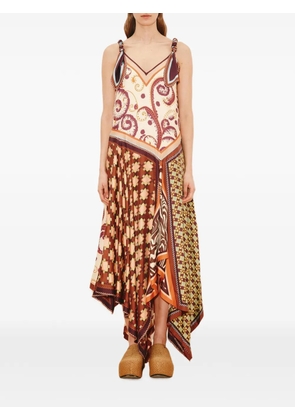 ALEMAIS Wilson knotted print midi dress - Neutrals