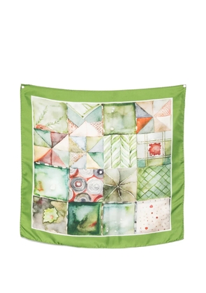 D'aniello patterned silk scarf - Green