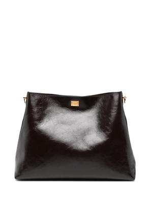 Dolce & Gabbana logo-plaque shoulder bag - Brown