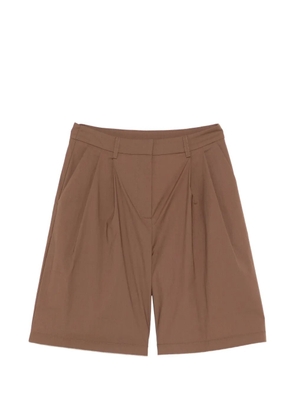 ALPHA STUDIO pleated tailored shorts - Brown