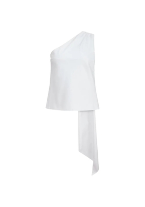 Toccin Vik one-shoulder cascade cotton top - White