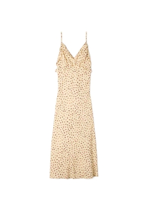 SANDRO ruffled-detail floral-print maxi dress - Neutrals