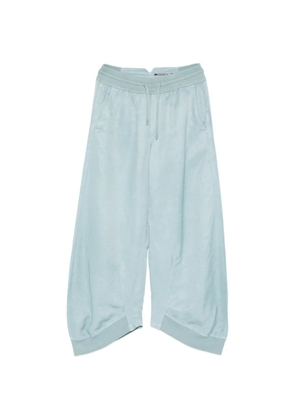 european culture drawstring ribbed trousers - Blue