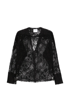 Nude lace blouse - Black