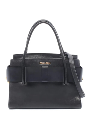 Miu Miu Pre-Owned 2010s Madras Fiocco tote bag - Black