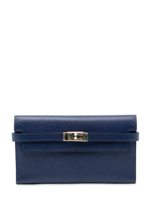 Hermès Pre-Owned 2010-2025 Grain d’H Leather Kelly Longue Wallet long wallets - Blue