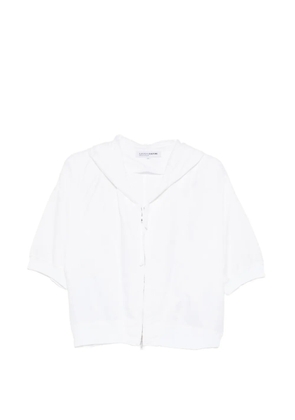 european culture zip hoodie - White