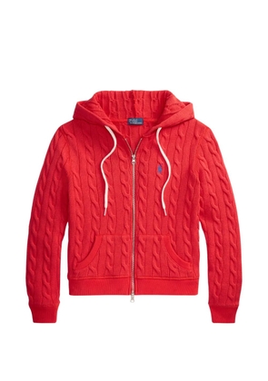 Polo Ralph Lauren zip-up cable-knit hoodie - Red