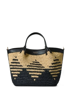 Serapian mini Secret mosaic raffia tote bag - Neutrals