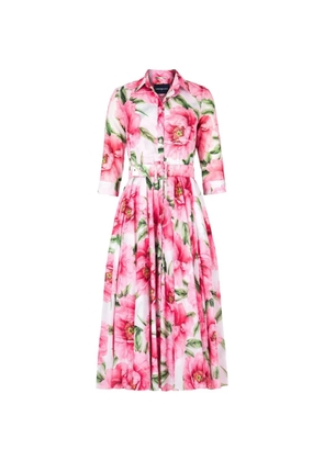 Samantha Sung Aster floral-print belted dress - Pink
