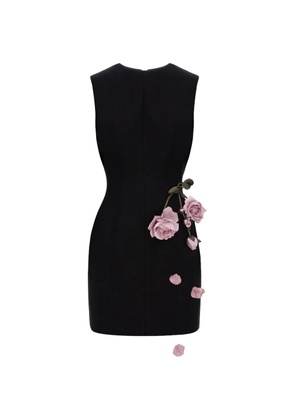 Cristina Savulescu rose-appliqué sleeveless mini dress - Black