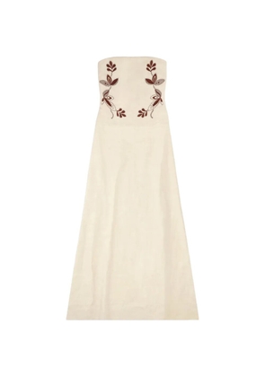Fortela Anouk floral-embroidered dress - Neutrals