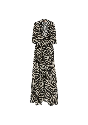Ermanno Scervino zebra-print maxi shirt dress - Neutrals