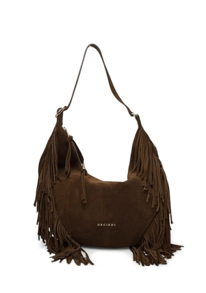 Orciani small Isola fringe hobo shoulder bag - Brown