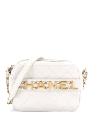 CHANEL Pre-Owned Logo Enchained Camera Case Quilted Calfskin crossbody bag - White