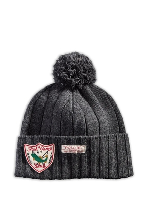 Polo Ralph Lauren Expedition ribbed pom-pom beanie hat - Grey