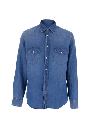 Jacob Cohën logo-embroidered shirt - Blue