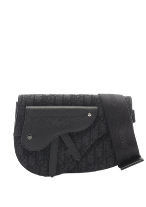 Christian Dior Pre-Owned 2021-2026 Oblique Canvas Saddle Pouch crossbody bag - Black