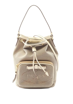 Prada Pre-Owned 2010-2026 Canapa Logo Jacquard bucket bag - Brown