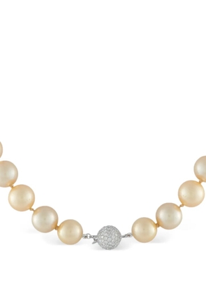 LB Exclusive diamond and pearl necklace - White