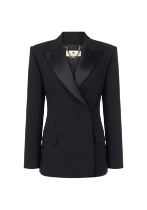 Elisabetta Franchi satin-lapels double-breasted blazer - Black