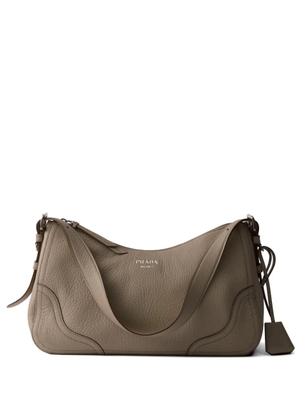 Prada Aimèe large leather shoulder bag - Grey