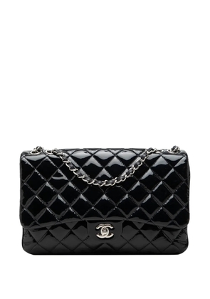 CHANEL Pre-Owned 2013-2014 Jumbo Quilted Patent 3 Compartment Flap shoulder bag - Blue