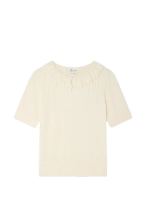 Bonpoint ruffled short-sleeve T-shirt - Neutrals