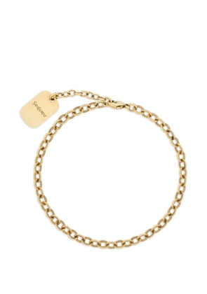 Saint Laurent tag-detail cable-chain bracelet - Gold