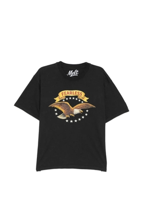 Melt eagle print T-shirt - Black