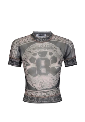 Ottolinger graphic-print mesh T-shirt - Grey