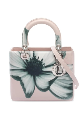Christian Dior Pre-Owned 2010s Lady Dior two-way flower leather tote bag - Pink