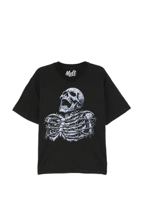 Melt skull-print T-shirt - Grey