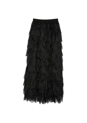 Max Mara Romana tiered ruffled maxi skirt - Black