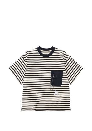 and Wander x Orcival striped pocket T-shirt - Blue