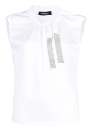 Fabiana Filippi drawstring cotton tank top - White