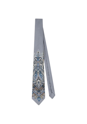 ETRO floral paisley print tie - Grey