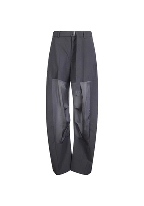sacai wool trousers - Black