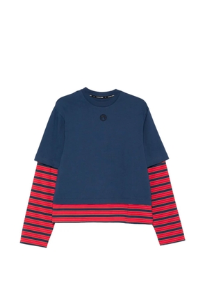 Marine Serre logo striped T-shirt - Blue