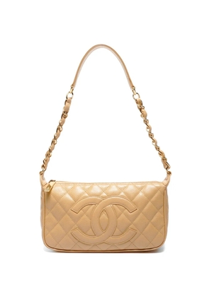 CHANEL Pre-Owned 2004-2005 Coco Mark leather shoulder bag - Neutrals