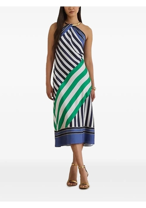 Lauren Ralph Lauren striped halterneck midi dress - White