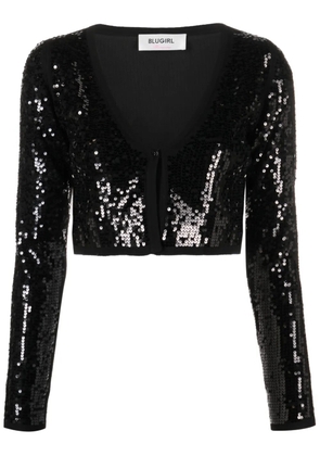 Blugirl sequin-embellished cropped cardigan - Black