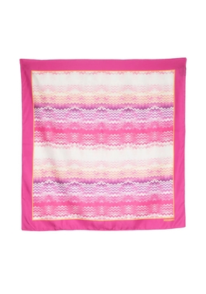 Missoni zigzag print silk scarf - Pink