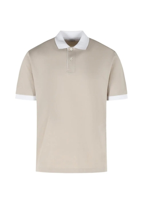 Eleventy half-button short-sleeve polo shirt - Neutrals