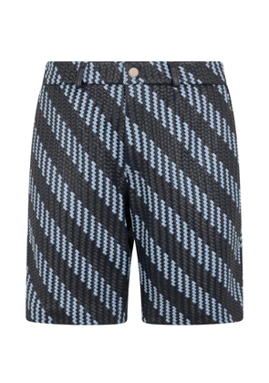Philipp Plein weaved stripes leather shorts - Black
